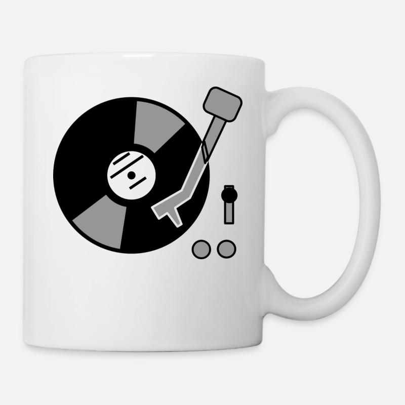 DJ Turntable Gift Idea Vinyl Record Music - Mug - white
