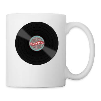 Retro Schallplatte Geschenkidee Musiker DJ Vinyl - Tasse - Weiß - Rechts