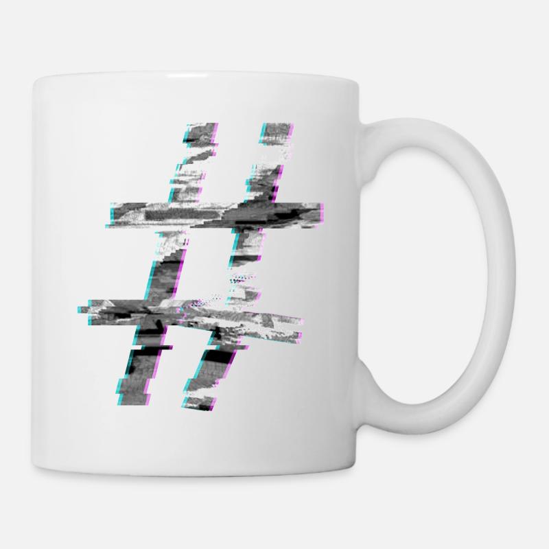 Hashtag Glitch - Tasse - Weiß