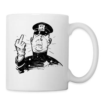 la police policier majeur Comic - Mug blanc - blanc - Droite