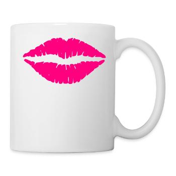 Lips kiss kiss mouth pink - Mug - white - Right