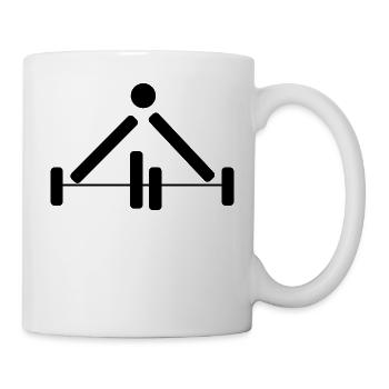 Gewichtheben Power Lifting Piktogramm Hantel - Tasse - Weiß - Rechts