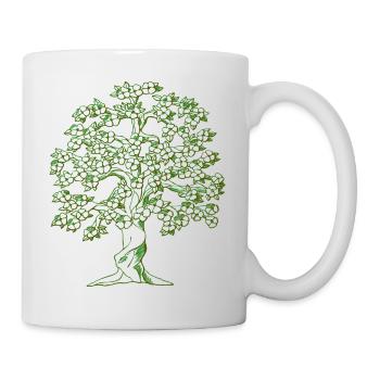 Baum Zeichnung - Tasse - Weiß - Rechts
