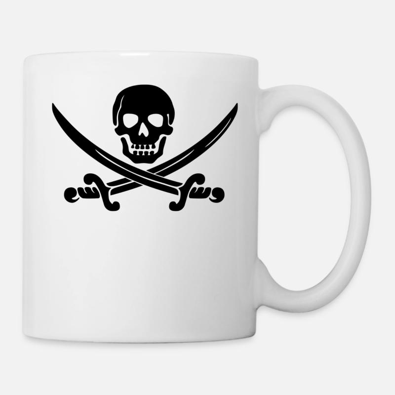 Crâne de pirate sabre - Mug blanc - blanc