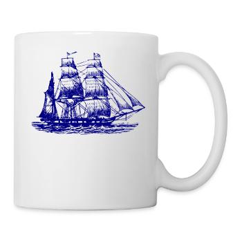Sailboat sailing ship - Mug - white - Right