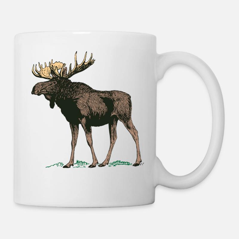 Elch Gewei - Tasse - Weiß