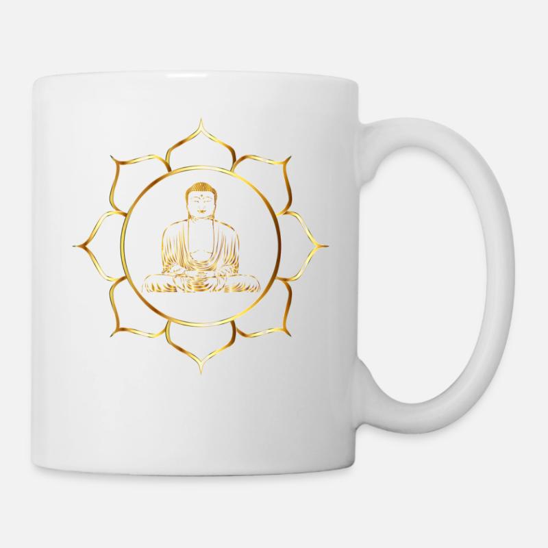 Buddha Meditation Wellness Relax als Geschenk - Tasse - Weiß