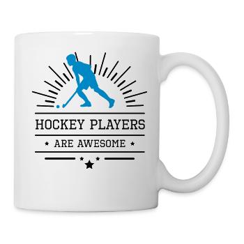 Hockey players are awesome, blue - Mug - white - Right