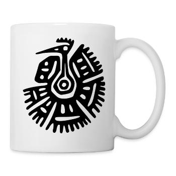 Geier Maya Kunst - Tasse - Weiß - Rechts