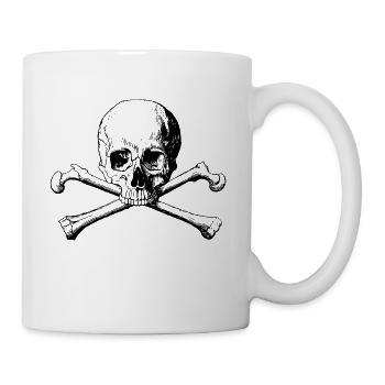 Skull with crossed bones black - Mug - white - Right