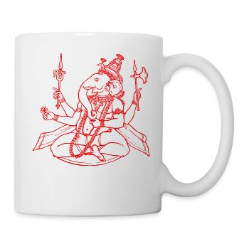 Ganesha Hindu god - Mug - white - Right