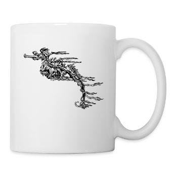 Seahorse Abstract Drawing Gift Idea Sea - Mug - white - Right