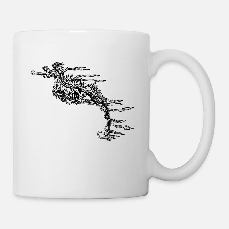 Seepferdchen Abstrakt Zeichnung Geschenkidee Meer - Tasse - Weiß