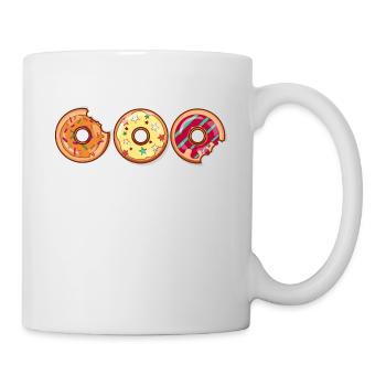 Donut Muffin Coole Kuchen Bild Bunt Geschenkidee - Tasse - Weiß - Rechts