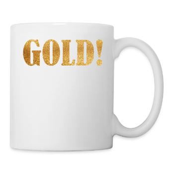 Gold Glitzer Wort Wörter Aufschrift Geschenkidee - Tasse - Weiß - Rechts