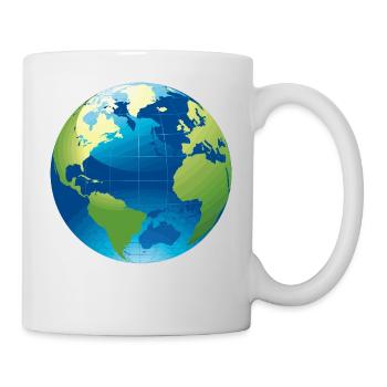 Earth motif as a gift idea - Mug - white - Right