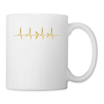 Heartbeat ecg heart human evolution harp harp ges - Mug - white - Right