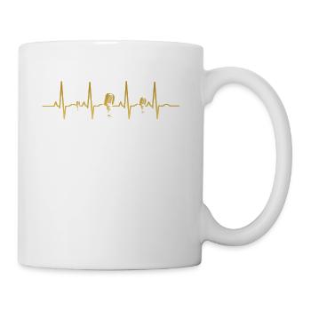 Heartbeat ecg heart human evolution MICROPHONE MICRO - Mug - white - Right