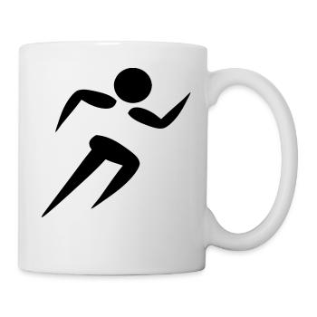 running running runner sprinter sprint silhouette - Mug - white - Right