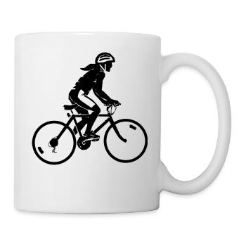 Cycling woman - Mug - white - Right