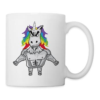 Muskel Einhorn - Tasse - Weiß - Rechts