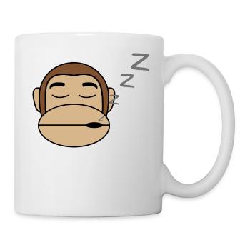 Affe Schläft Geschenk Idee - Tasse - Weiß - Rechts