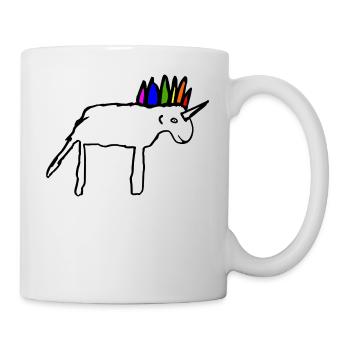 Beautiful scribbled unicorn - Mug - white - Right