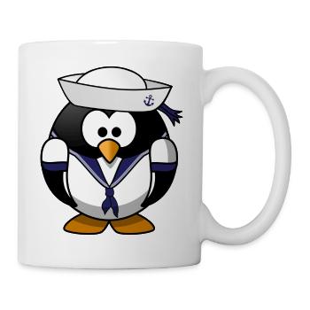 Matrosen Pinguin Geschenkidee Sonderangebot - Tasse - Weiß - Rechts