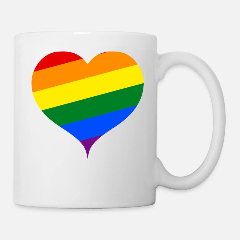 Das Regenbogen-Herz ;) - Tasse - Weiß