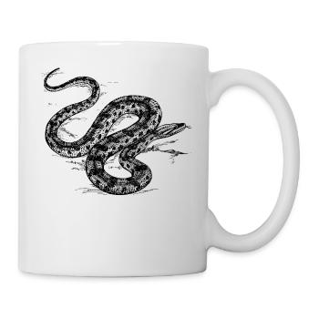 Graue Schlange - Tasse - Weiß - Rechts