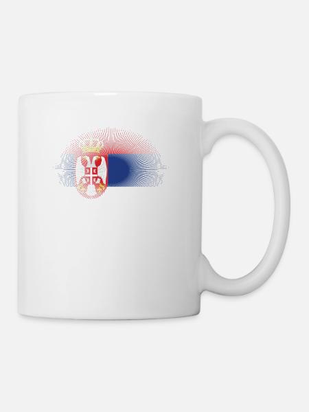 Heimatliebe heimat sonne schein flagge stolz Serbi - Mug - white