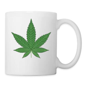 Hanfblatt Geschenk Idee - Tasse - Weiß - Rechts
