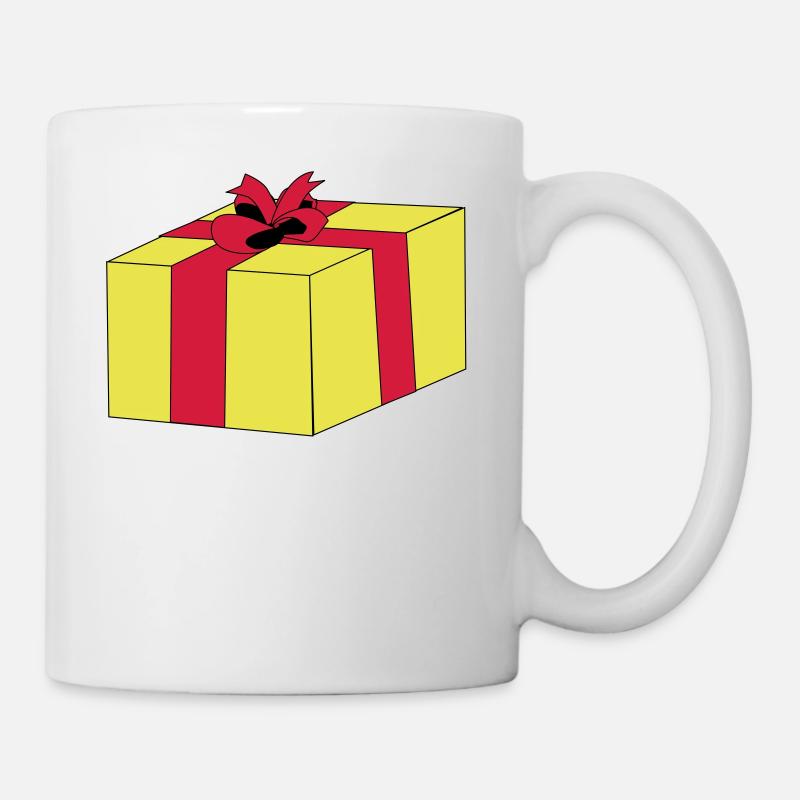 Emballage cadeau surprise, boucle de paquets - Mug blanc - blanc