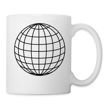 Globus Weltkugel Geschenkidee Welt Äquator - Tasse - Weiß - Rechts