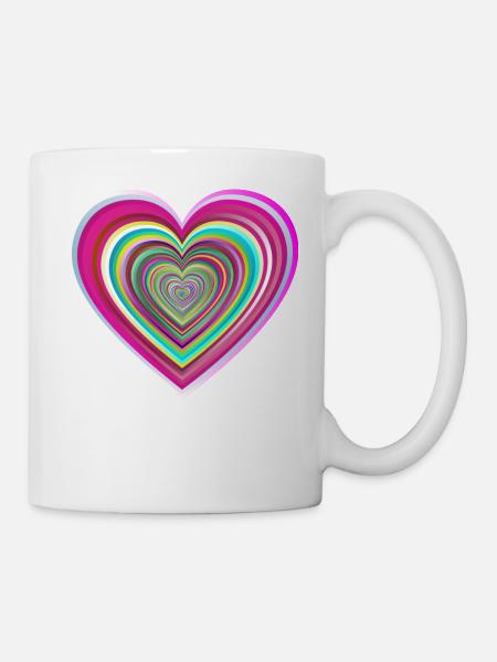 colorful heart with 3D effect - Mug - white