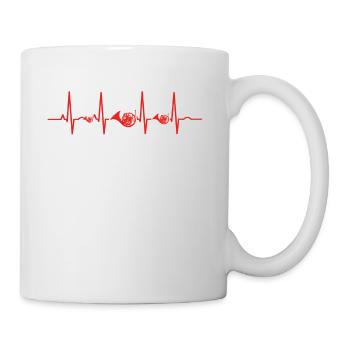Heartbeat heart ekg evolution human horn hornhorn - Mug - white - Right