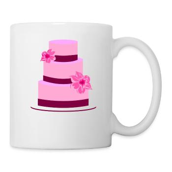 Torte Hochzeit Hochzeitstorte Blumen Geschenkidee - Tasse - Weiß - Rechts