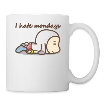 I hate mondays Montag Wochentag Lustig Geschenk - Tasse - Weiß - Rechts