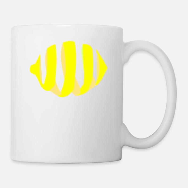 Zitrone Schale Obst Frucht Sauer Geschenkidee - Tasse - Weiß