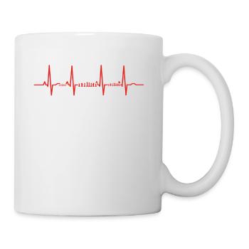 Herzschlag herz ekg evolution human schach koenig - Tasse - Weiß - Rechts