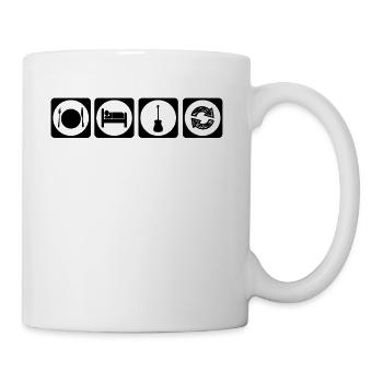 geschenk gift eat sleep repeat gitarre guitar acou - Tasse - Weiß - Rechts