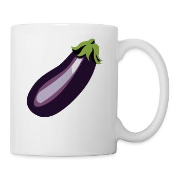 Aubergine - Tasse - Weiß - Rechts