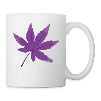 Lila Blatt - Herbstmotiv Geschenk - Tasse - Weiß - Rechts