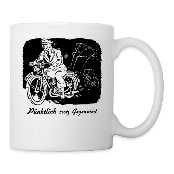 Pünktlich trotz Gegenwind - Tasse - Weiß - Rechts