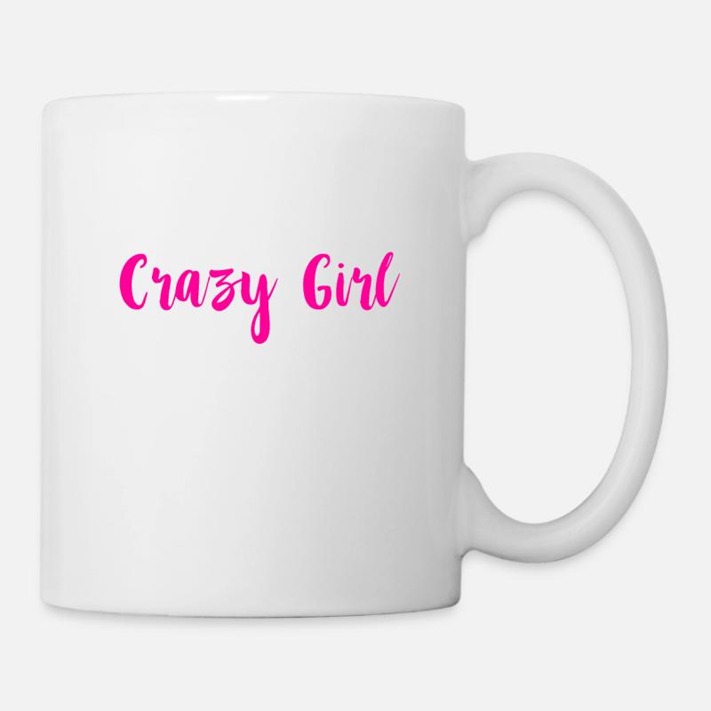 rose Crazy Girl - Mug blanc - blanc
