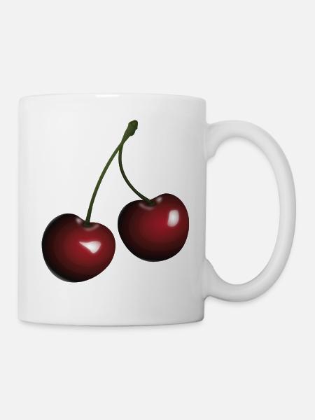 cerises - Mug blanc - blanc