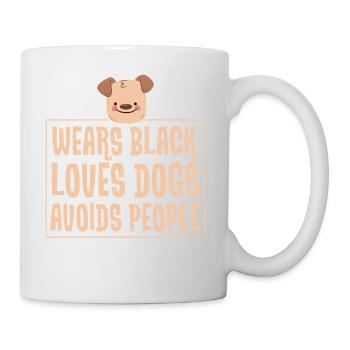 Trage schwarz - liebe Hunde - vermeide Menschen - Tasse - Weiß - Rechts