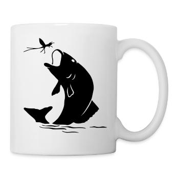 Fly fishing fish in insect gift - Mug - white - Right