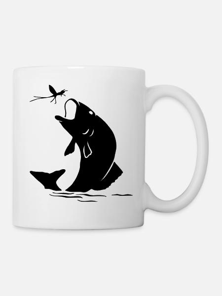 Fliegenfischen Angeln Fisch Insekt Geschenk - Tasse - Weiß
