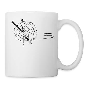 Stricken Stricknadeln wolle Geschenkidee Geschenk - Tasse - Weiß - Rechts